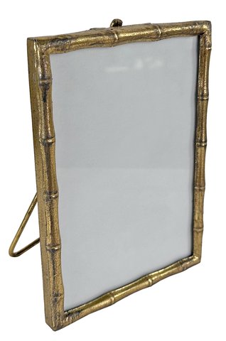 shishi Metal bamboo photo frame gold 13x14x18cm
