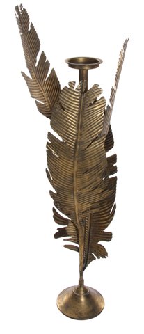 shishi Metal banana leaves candle holder gold 1