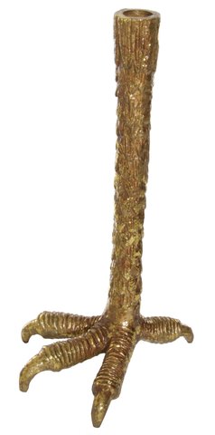 shishi Metal bird foot candle holder gold L h30