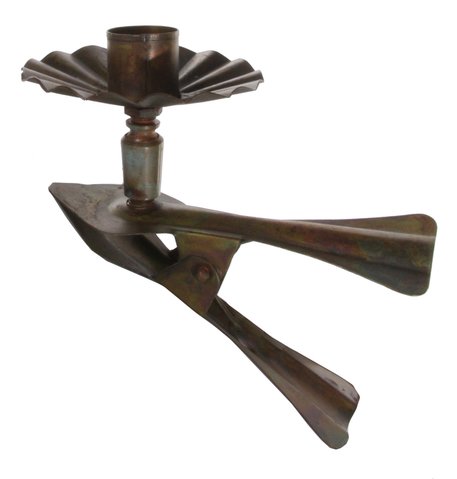 shishi Metal candle clip aged brass 16cm