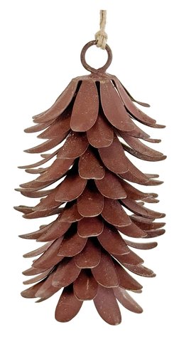 shishi Metal cone ornament rusty brown 11cm