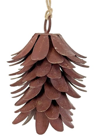 shishi Metal cone ornament rusty brown 8cm