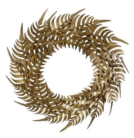 shishi Metal fern wreath gold 45cm