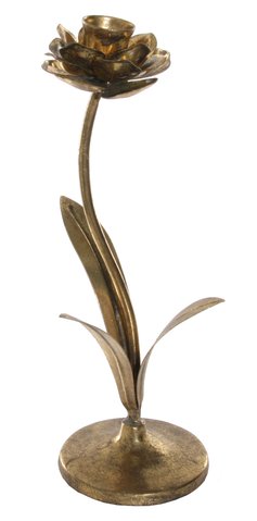 shishi Metal flower candleholder gold h28cm