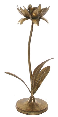 shishi Metal flower candleholder gold h29cm