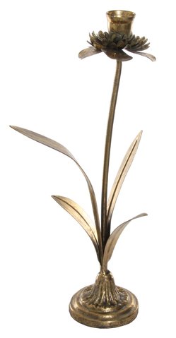 shishi Metal flower candleholder gold h34cm