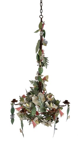 shishi Metal flower chandelier-6 rusty red-blue