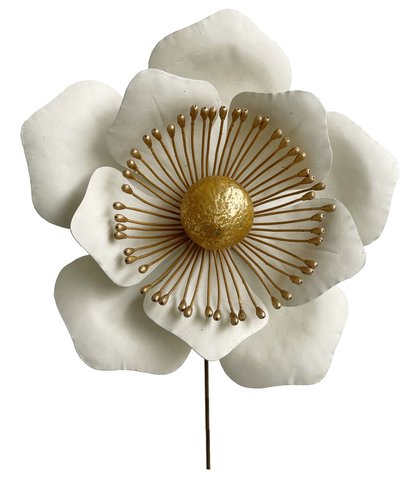 shishi Metal flower white-gold with wire d17cm