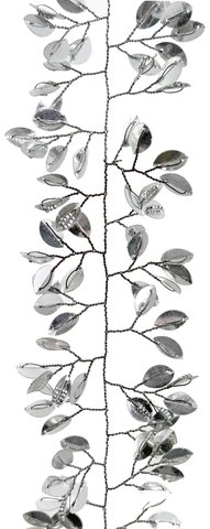 shishi Metal leaf bead garland silver 1m