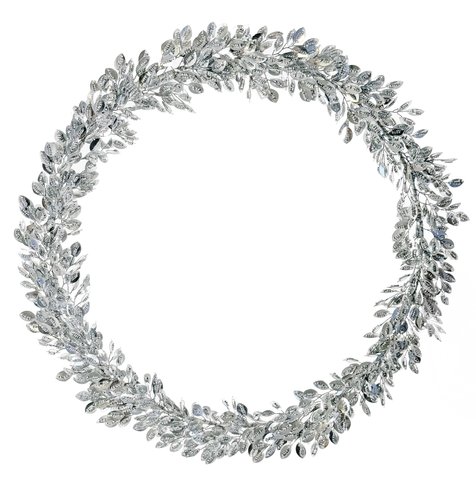 shishi Metal leaf bead wreath silver 36cm