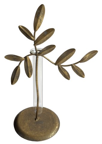 shishi Metal leaf tube vase h23cm