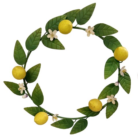 shishi Metal lemon wreath green yellow 35cm