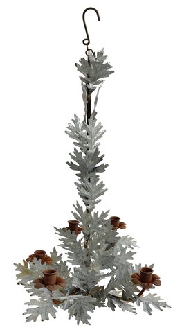shishi Metal oak leaf chandelier 5 rusty 62cm