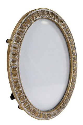 shishi Metal oval photo frame big deco gold 16x