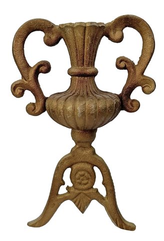 shishi Metal urn for wall aged gold 26cm