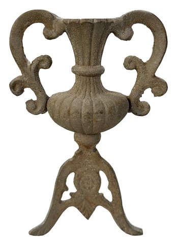 shishi Metal urn for wall aged silver 26cm