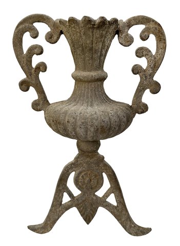 shishi Metal urn for wall aged silver 39cm