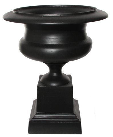shishi Metal urn on stand black mat d45;h53cm