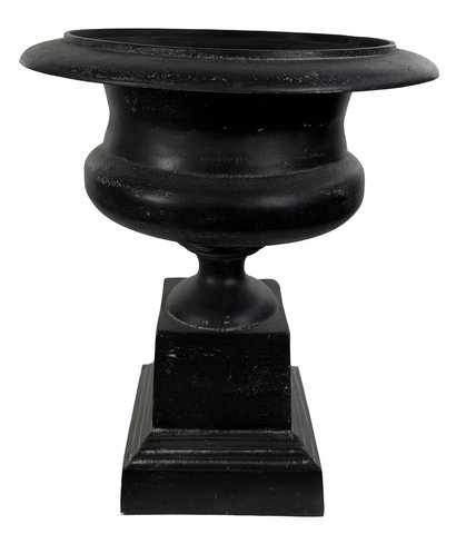 shishi Metal urn on stand black stone d44;h53cm