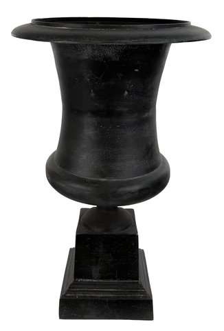 shishi Metal urn on stand black stone d44;h73cm