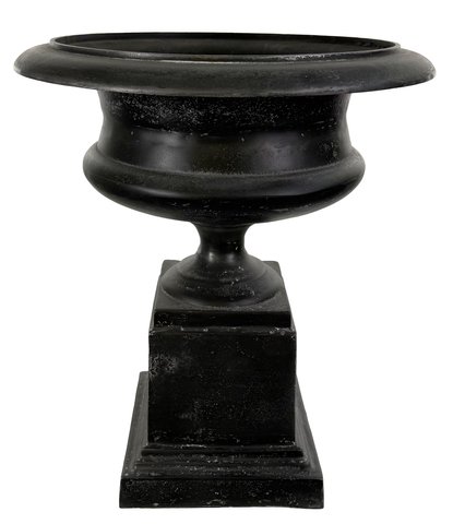 shishi Metal urn on stand black stone d57;h67cm