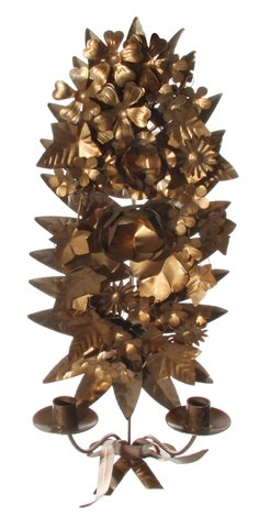 shishi Metal wall candleholder antique gold 55c