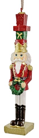 shishi Nutcracker ornament red white green 12 5cm