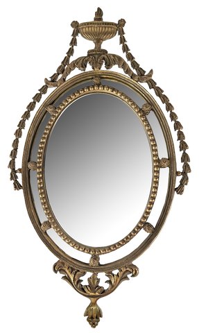 shishi Oval mirror gold frame 45x81cm