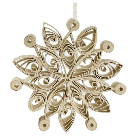 shishi Paper quilling snowflake cream 7cm