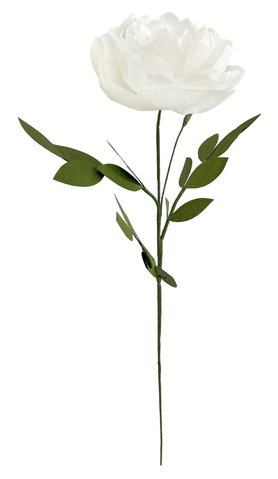 shishi Paper rose with bud white 53cm