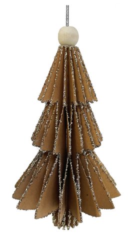 shishi Paper tree ornament brown with silver gl