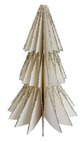 shishi Paper tree white with silver glass glitt