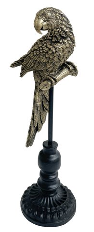 shishi Parrot gold on stand h39cm