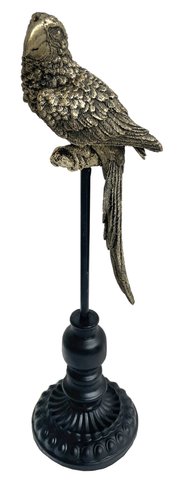 shishi Parrot gold on stand h42cm