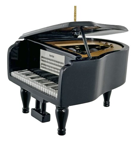 Shishi Piano Ornament Shiny Black 9cm