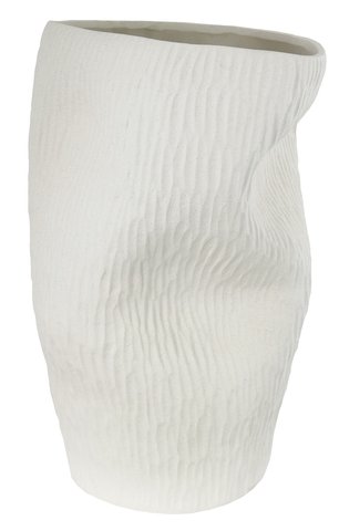 shishi Porcelain carved vase sand white d30;h44cm