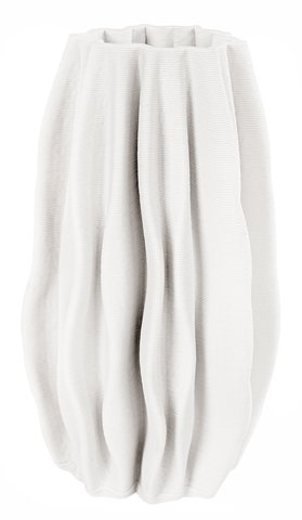 shishi Printed ceramic folded vase cream h21cm