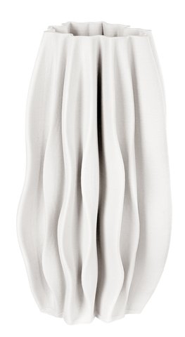 shishi Printed ceramic folded vase cream h30cm