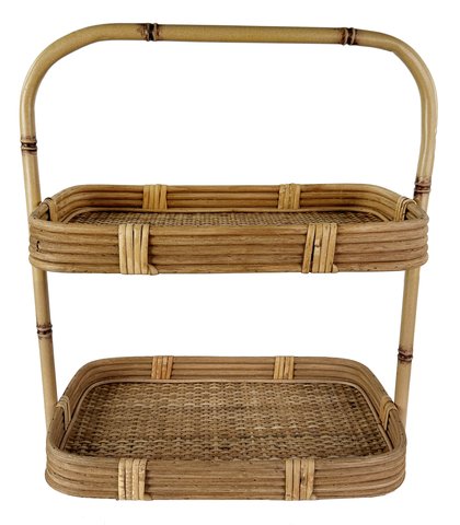 shishi Rattan 2-tier tray 20x36x40cm