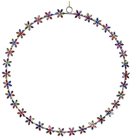 shishi Ring with jewel flowers multi 23 5cm