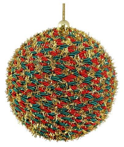 shishi Rope ball red green gold 8cm