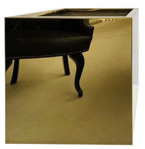 shishi Rust free cube pot polished gold 30x30x3