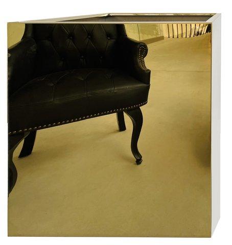 shishi Rust free cube pot polished gold 50x50x5