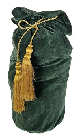 shishi Santa bag with gold tassels green 100cm