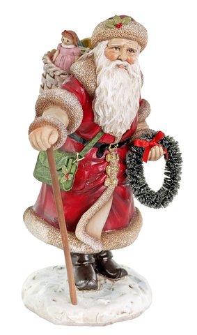 shishi Santa holding wreath 20cm
