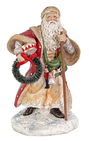shishi Santa holding wreath 25cm