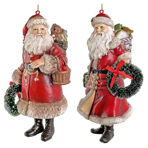 shishi Santa ornament holding wreath mix2 14cm