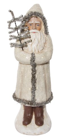shishi Santa standing cream silver 32cm