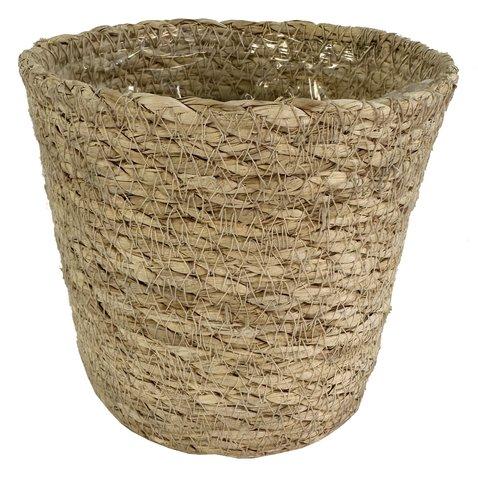 shishi Seagrass pot plastic inside bleached d11