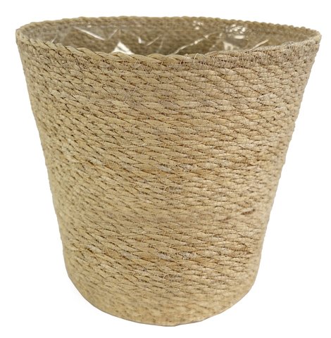 shishi Seagrass pot plastic inside bleached d23